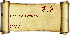 Becker Herman névjegykártya